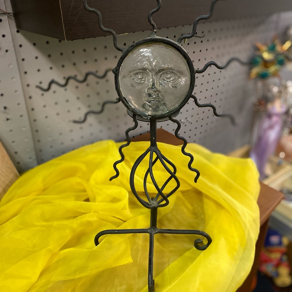 Iron Sun Votive Holder with Glass Face